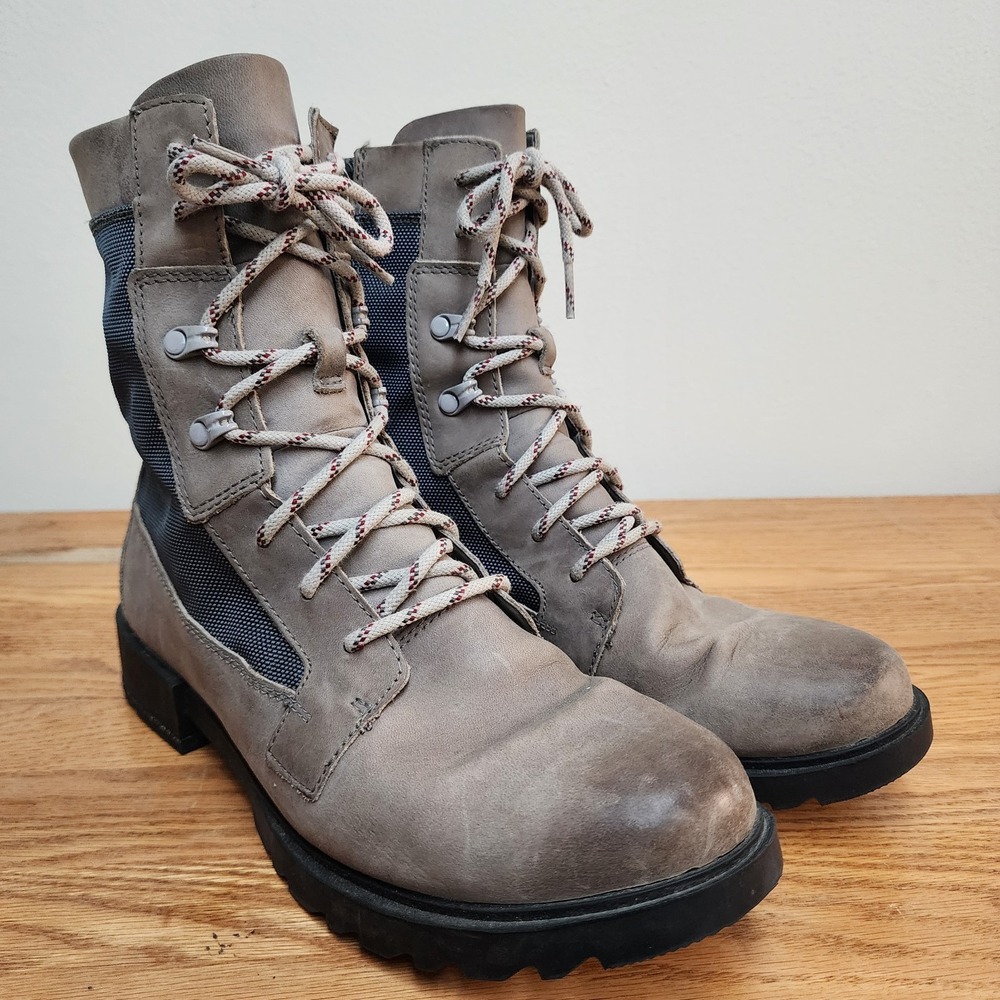 Sorel Emelie II Lace Bootie Combat Style Boots Women's 10.5 Gray Outdoor Winter